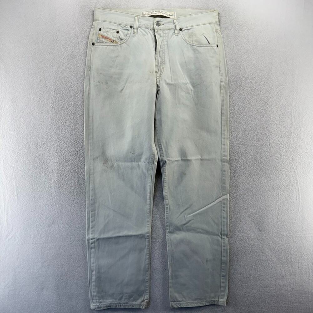 Diesel Jeans Men's 36 Fits 34x31 Blue Light Wash Cochise Straight Faded y2k